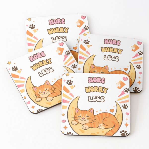 Artikelvorschau, Schnurren statt Sorgen Mondkatze entworfen und verkauft von Paw-and-Purr.
