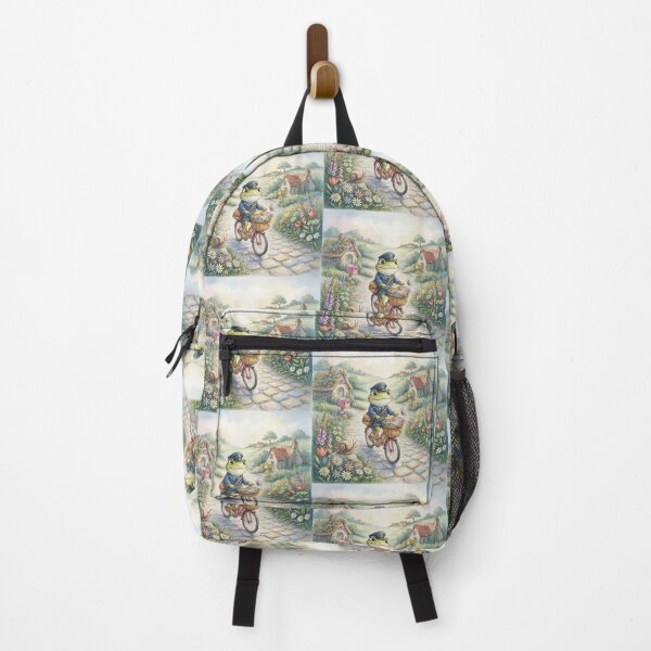Item preview, Frog Postman in an Enchanted Flower Village – Whimsical Cottagecore Storybook Art designed and sold by Tamas Das.