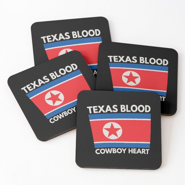 Item preview, Texas Blood Cowboy Heart North Korean Flag designed and sold by onlytiggokk.