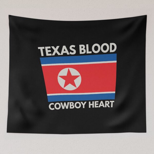 Item preview, Texas Blood Cowboy Heart North Korean Flag designed and sold by onlytiggokk.