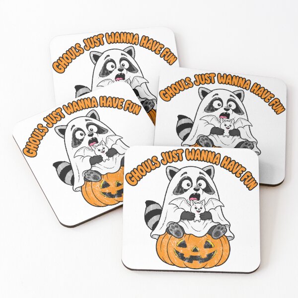Item preview, Funny Raccoon Ghouls Just Wanna Have Fun Halloween Ghost  designed and sold by IvanZimmerman.