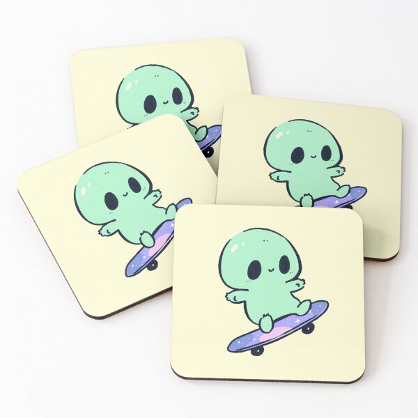 Item preview, Cute Kawaii Alien Riding a Skateboard designed and sold by jianina-alondra.