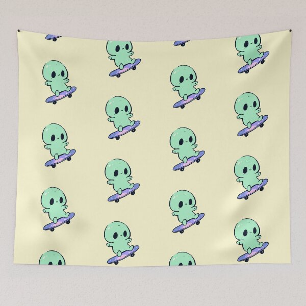 Item preview, Cute Kawaii Alien Riding a Skateboard designed and sold by jianina-alondra.