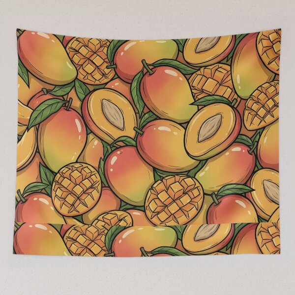 Item preview, Tropical Mango Fruit Pattern designed and sold by RkskArt.