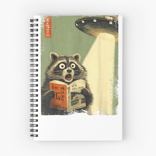 Item preview, Funny Vintage Meme Raccoon Read Book UFO Men Boy Kid designed and sold by IvanZimmerman.