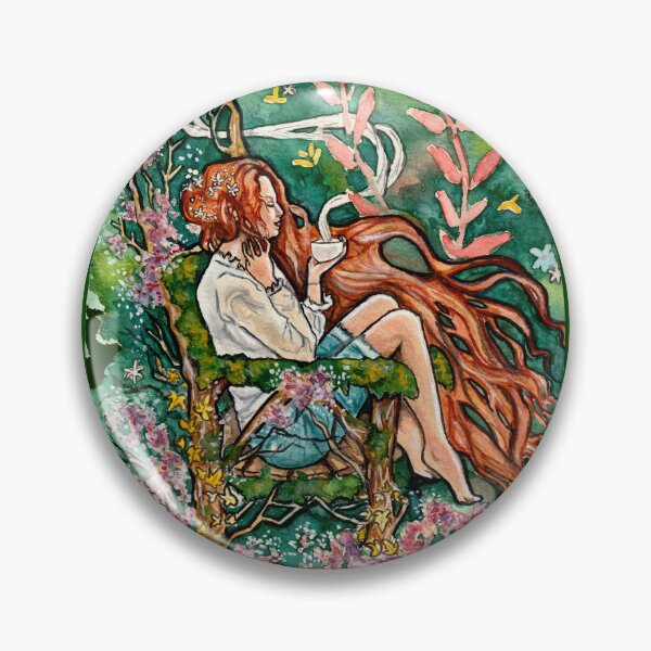Item preview, Forest Witch Tea Time, Cozy Cottagecore and Fantasy Botanical Art designed and sold by esmavart.