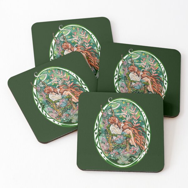 Item preview, Forest Witch Tea Time, Cozy Cottagecore and Fantasy Botanical Art designed and sold by esmavart.