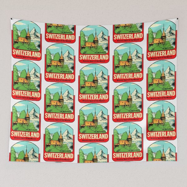 Item preview, Switzerland The Matterhorn Vintage Travel Decal designed and sold by shopbyjnb.