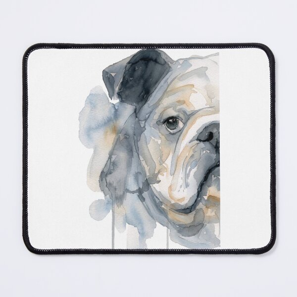 Item preview, Bulldog Half Face, Grey Blue and Tan designed and sold by caracatita75.