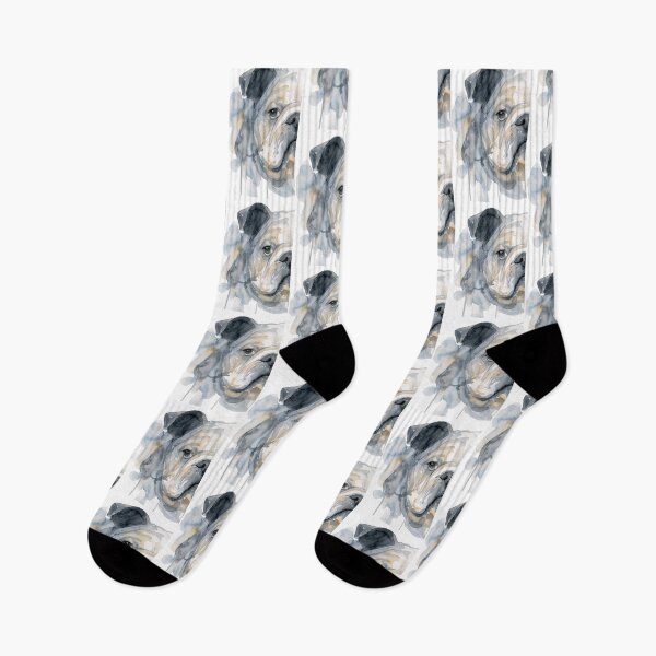 Item preview, Bulldog Half Face, Grey Blue and Tan designed and sold by caracatita75.
