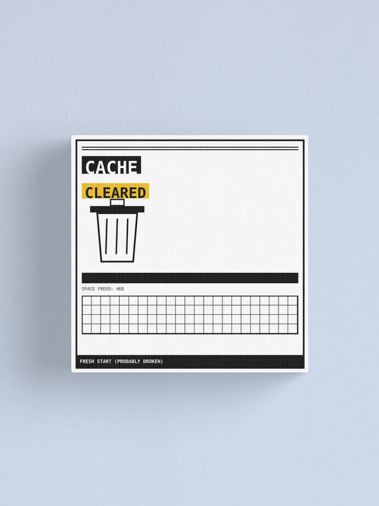Thumbnail 1 of 3, Canvas Print, Cache Cleared Fresh Start Sticker designed and sold by PlusScanner.
