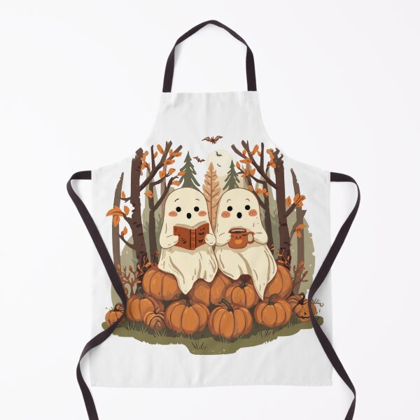 Item preview, Cozy Ghost Reading Book with Pumpkin Patch - Autumn Aesthetic Fall Vibe designed and sold by Larams Studio.