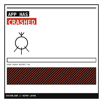 Artwork thumbnail, App Has Crashed Bug Sticker by PlusScanner