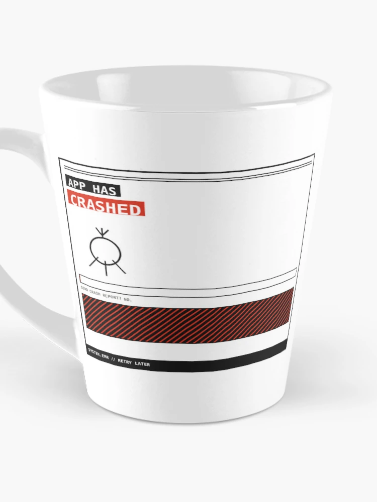 Thumbnail 3 of 4, Coffee Mug, App Has Crashed Bug Sticker designed and sold by PlusScanner.