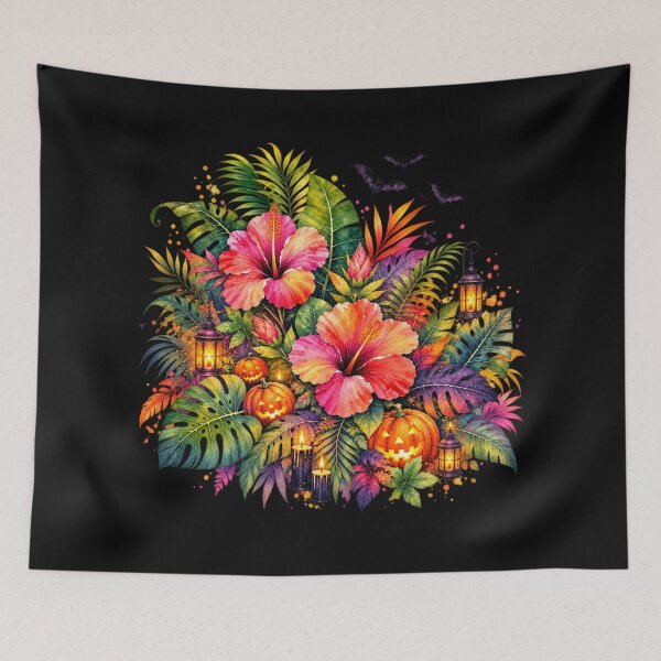 Item preview, Halloween Tropical Paradise Hibiscus Garden designed and sold by IamNolmo.