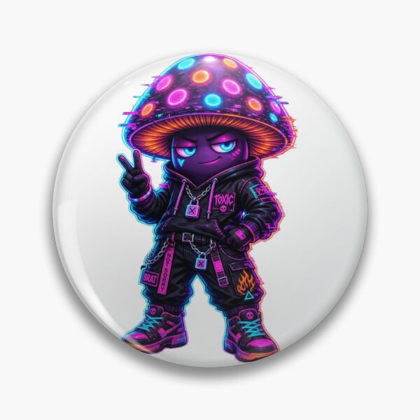 Artikelvorschau, Neon Mushroom Character – Frecher Rave entworfen und verkauft von design-rebell.