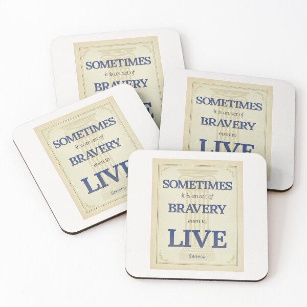 Item preview, Sometimes It Is an Act of Bravery Even to Live - Seneca - Elegant Script Stoic Quote - Egyptian Blue Version designed and sold by Stoic Core.