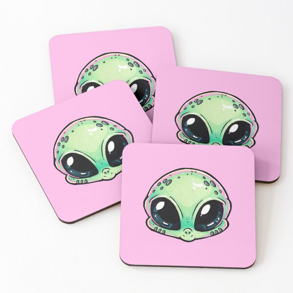 Item preview, Cute Green Alien Head Kawaii Illustration designed and sold by jianina-alondra.