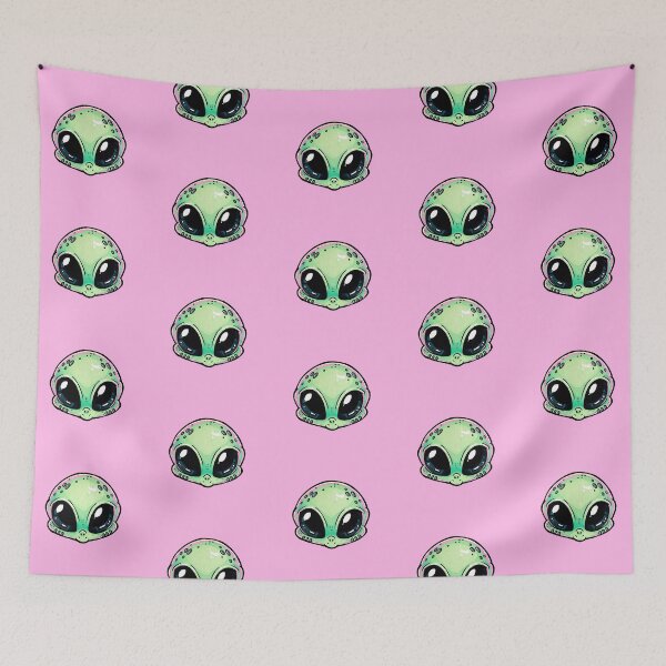 Item preview, Cute Green Alien Head Kawaii Illustration designed and sold by jianina-alondra.