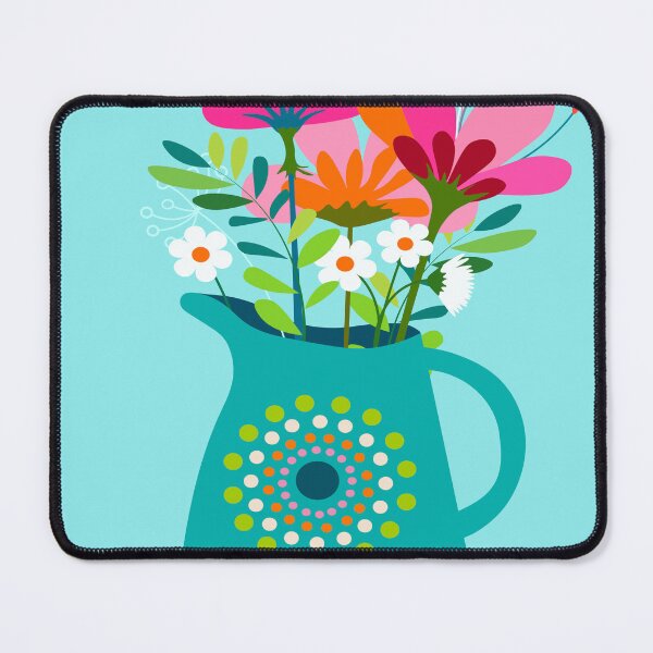 Item preview, Flowers in a blue jug image on a blue background. designed and sold by Zhanna LL.