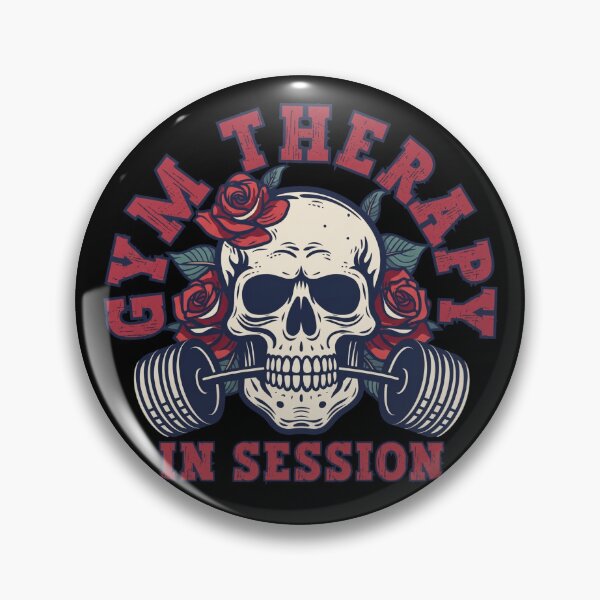 Item preview, Gym Therapy In Session - Edgy Skull & Barbell Workout designed and sold by Shopeon Designs.
