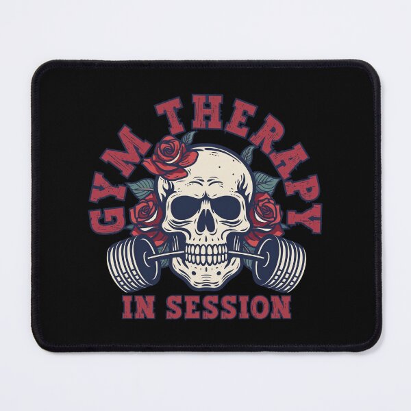 Item preview, Gym Therapy In Session - Edgy Skull & Barbell Workout designed and sold by Shopeon Designs.