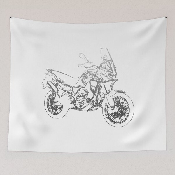 Item preview, Adventure Touring Motorcycle Pencil Silhouette Sketch designed and sold by Vekonn.