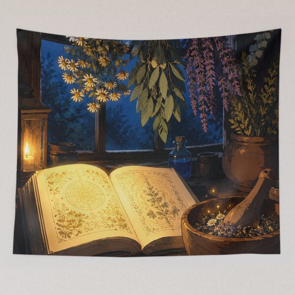 Item preview, Lofi Witch: Moonlit Herbarium designed and sold by bapupa.