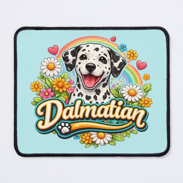 Item preview, Happy Dalmatian with Rainbow and Flowers designed and sold by blankTeeShirt.