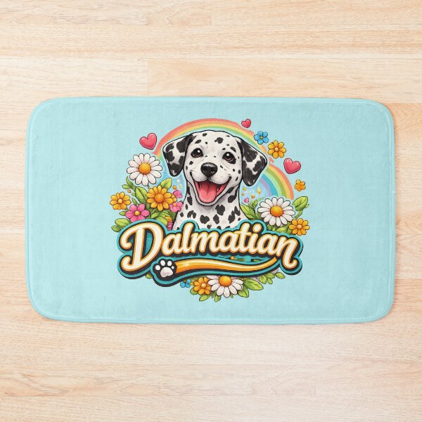 Item preview, Happy Dalmatian with Rainbow and Flowers designed and sold by blankTeeShirt.