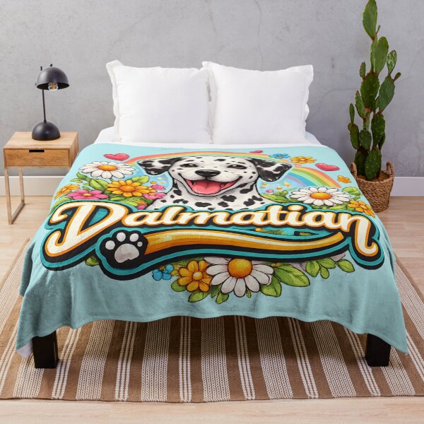 Item preview, Happy Dalmatian with Rainbow and Flowers designed and sold by blankTeeShirt.