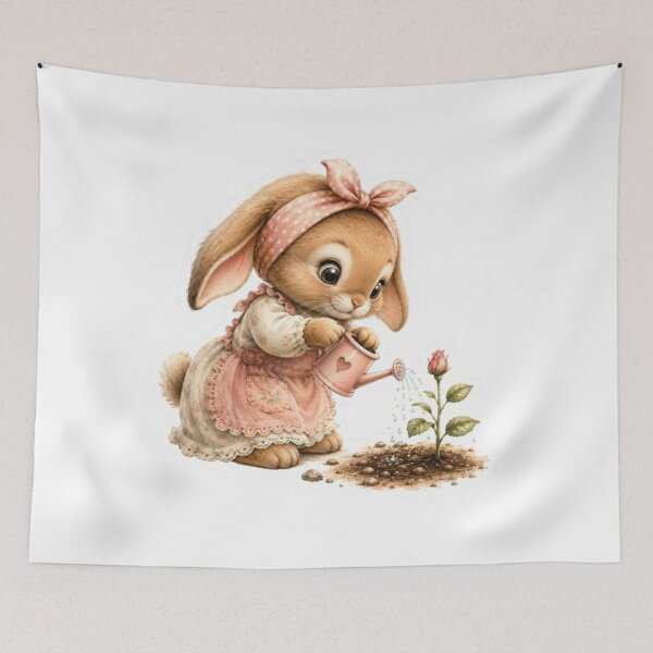 Item preview, Little Bunny Watering a Rose designed and sold by Snurly.