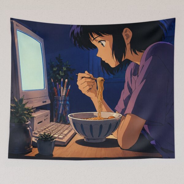 Item preview, Midnight Lofi: Blue Hour Desk designed and sold by bapupa.