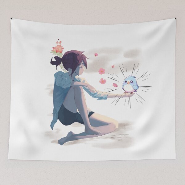 Item preview, anime girl with bird designed and sold by ErbilK.
