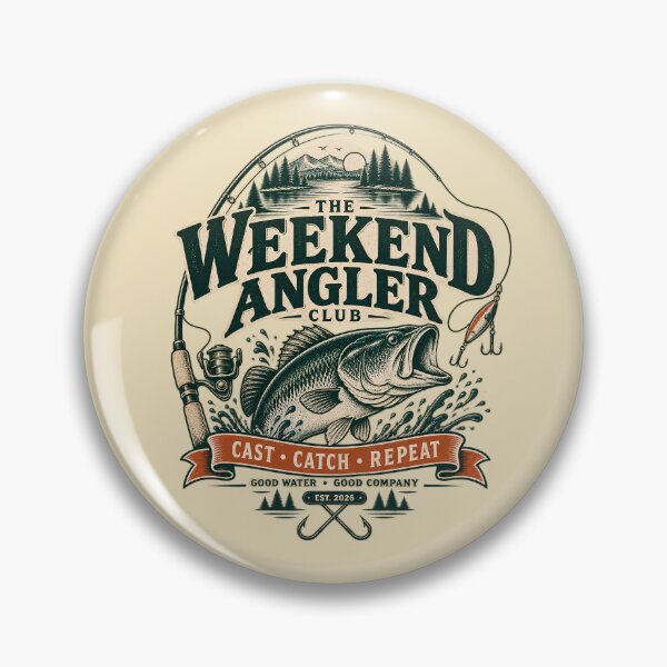 Item preview, Weekend Angler Fishing Club Vintage Bass Fishing Emblem designed and sold by KakangMudi.