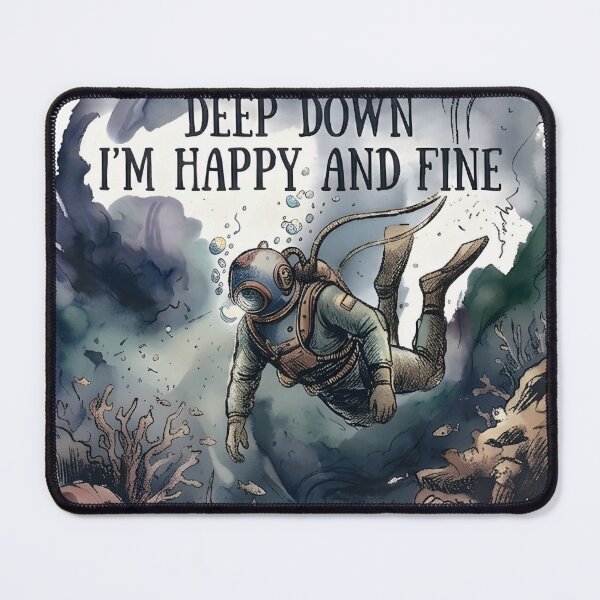 Item preview, Deep Down I''m Happy and Fine  designed and sold by MagicTheDog.