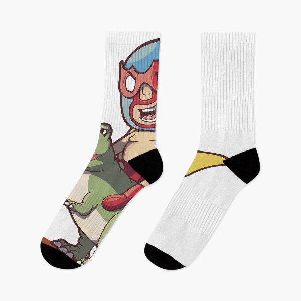 Item preview, Funny Luchador Riding T-Rex Tee | Mexican Wrestler Dinosaur Art designed and sold by RiderSpoon.