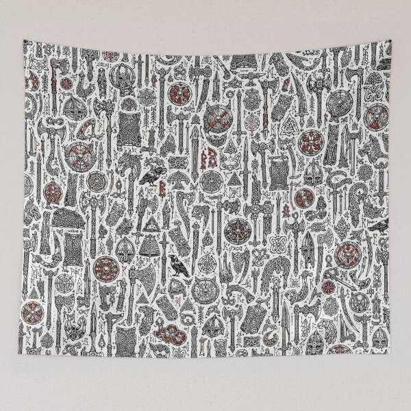 Item preview, Viking Battle Gear Doodle Pattern designed and sold by i-corp.