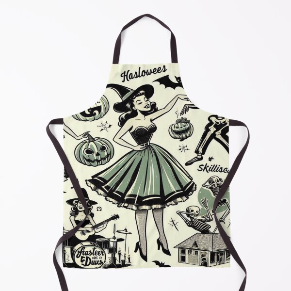 Item preview, Vintage Halloween Witches Skeletons Retro Spooky Party designed and sold by BriSher.