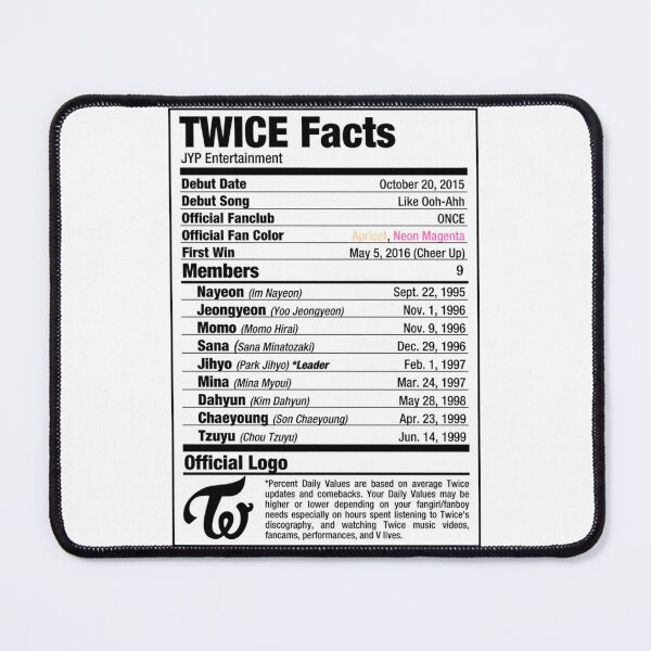 Item preview, Twice Kpop Nutritional Facts designed and sold by PerditaLu.