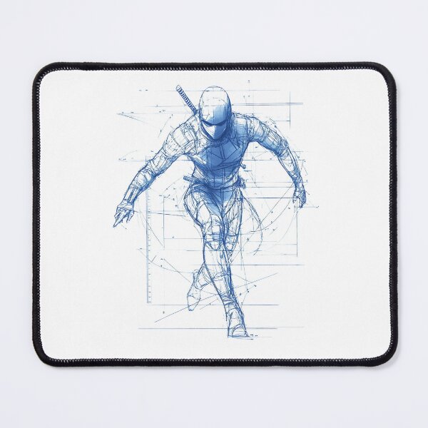 Item preview, Ninja Warrior Blueprint Cyberpunk Futuristic Schematic Design v3 designed and sold by daila70.