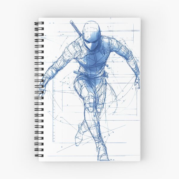 Item preview, Ninja Warrior Blueprint Cyberpunk Futuristic Schematic Design v3 designed and sold by daila70.