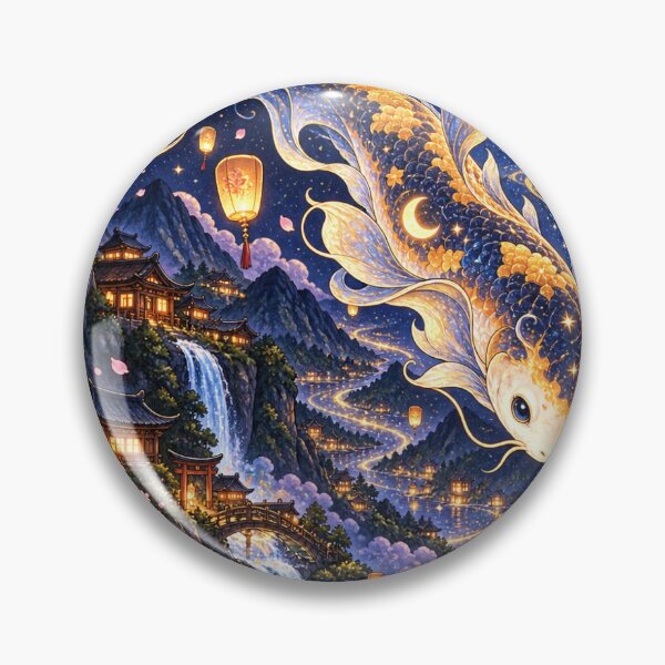 Item preview, Celestial Fish Moonlight Fantasy Sticker designed and sold by InkPixell.