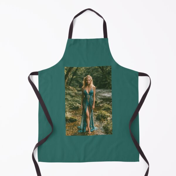 Item preview, River Nymph in Wet Teal Dress | Mythic Pin-Up for Man Cave & She Shed designed and sold by Synth Seduction.