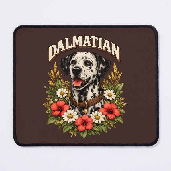 Item preview, Dalmatian Dog with Tropical Flowers – Vintage Floral Pet Portrait designed and sold by blankTeeShirt.