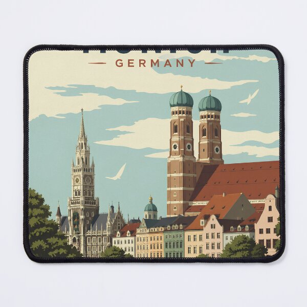 Item preview, Munich Germany Travel – Vintage Bavaria City Wall Art designed and sold by roam.andprint.