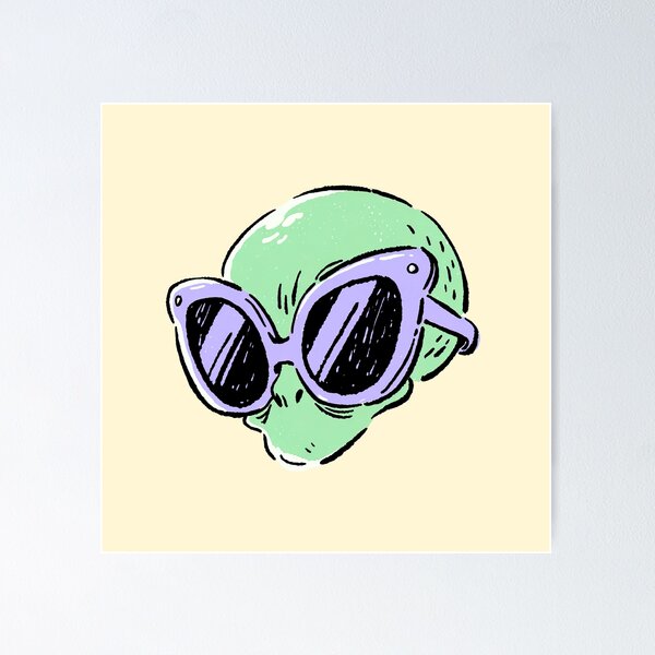 Item preview, Cool Green Alien With Sunglasses designed and sold by jianina-alondra.