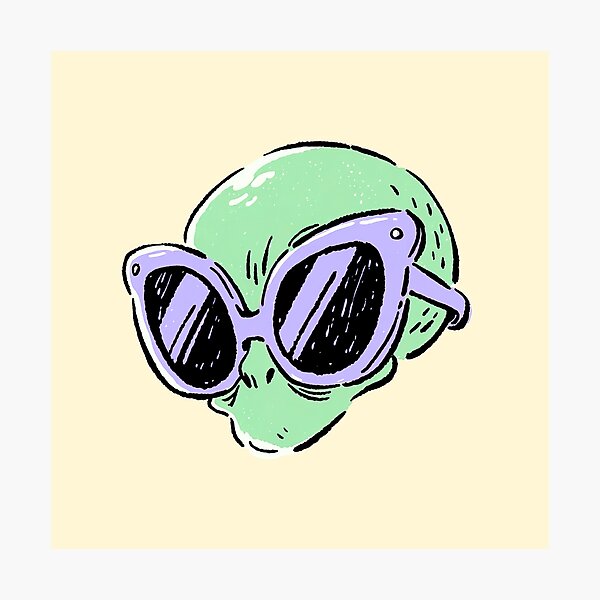 Item preview, Cool Green Alien With Sunglasses designed and sold by jianina-alondra.