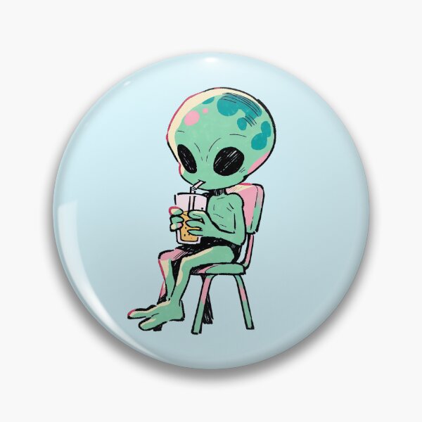 Item preview, Cute Alien Drinking Juice designed and sold by jianina-alondra.