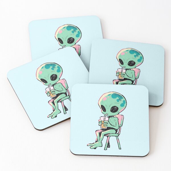 Item preview, Cute Alien Drinking Juice designed and sold by jianina-alondra.